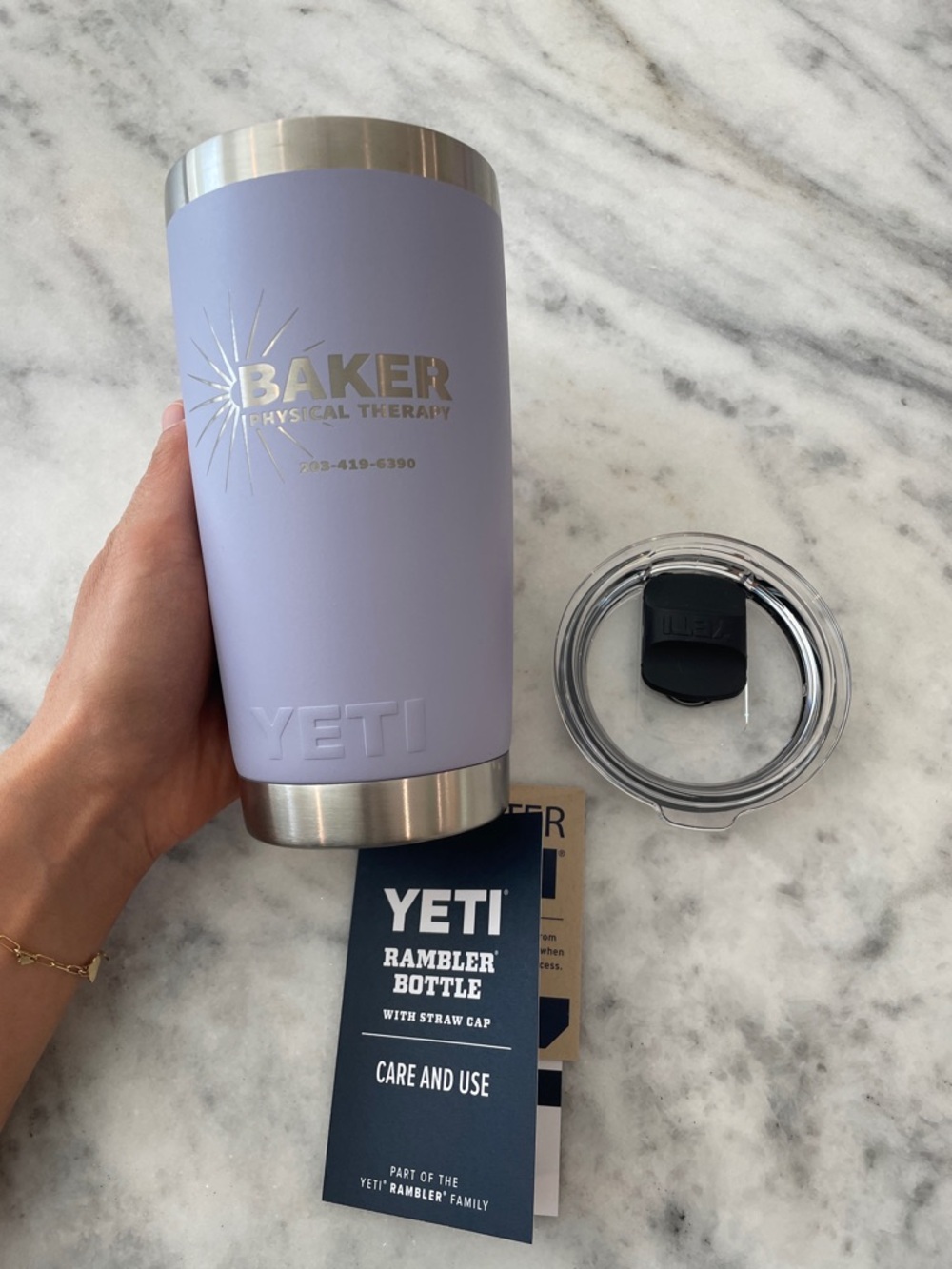 Yeti Rambler Bottle - Lavender with Silver Accents